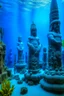 Placeholder: A blue underwater kingdom with Hawaiian tiki statues