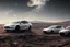 Placeholder: A Tesla 'Model S' is racing at top speed, at the lunar landing site of the 'Apollo 11'. (CINEMATIC, WIDE ANGLE LENS, PHOTO REAL)