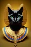 Placeholder: kente scene, Black Egyptian Cat, jewelry, realistic, thread, embroidery, octane render, high detail