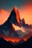 Placeholder: big rock mountains with and orange dawn sky with no clouds close montains