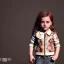 Placeholder: Riley keough toddler, full body, leather jacket, floral shirt, floral skirt, shoe, soft skin, dramatic lighting, hyper realistic