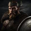 Placeholder: Viking biting on a shield, highly detailed, realistic, photorealism, symmetrical, soft lighting, detailed face, intricate details, HDR, beautifully shot, hyperrealistic, sharp focus, 64 megapixels, perfect composition, high contrast, cinematic, atmospheric, moody