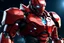Placeholder: Halk in a mega cool red iron super suit with spikes on his arms and shoulders, hdr