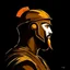 Placeholder: A side profile illustration of a greek spartan in the style of Benedick Bana and adi granov