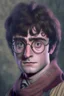 Placeholder: Realistic, Detailed photo of Harry Potter as character in 80's sitcom style