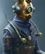 Placeholder: evil mechanoid person with a steampunk theme, realistic