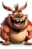 Placeholder: Pumba sitting and smiling with fangs