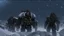Placeholder: 3 Warriors in blizzard, comic style