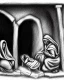 Placeholder: Nativity scene pencil and charcoal manger shading rubble Ukraine