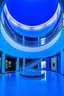 Placeholder: A spiral-shaped gallery with blue walls