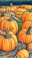 Placeholder: pencil drawing with colored pencils of a pumpkin patch