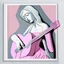 Placeholder: picasso Neoclassicism pink woman and guitar more lines realistic