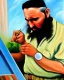 Placeholder: Fidel Castro painting a canvas