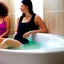 Placeholder: Women sitting in Bathtub