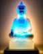 Placeholder: translucent glass alabaster Buddha sculpture, backlight, very emotional, welcoming, love, luminescence, sculpture, photograph, studio lighting, product photography, figurine, unreal engine, cryengine, ambient occlusion