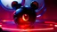 Placeholder: a spider mickey mouse hybrid, photorealism, movie screen capture, horror, sci-fi, retrofuturism, evil, demon-like