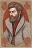 Placeholder: man, medieval, fighter, russian, croocked nose, czar, rich, simple clothes, short messy hair, thick beard, oligarch, brocade coat with fur, brocade clothes, pencil drawing,red hair, muscles, background frame, 20 years old, medival leather bootsspitz, gewand aus seide