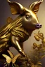 Placeholder: gold animal, mix of wild pig and butterfly
