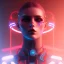 Placeholder: beautiful pale cyberpunk female with heavy black eyeliner, blue eyes, shaved side haircut, hyper detail, cinematic lighting, magic neon, dark red city background