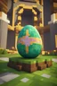 Placeholder: "Generate a full HD 4K image of an Easter egg (Pisanka) in the Minecraft world. The egg should be vibrant and intricately decorated with traditional patterns, fitting the festive spirit of Easter. Surround the egg with Minecraft elements that enhance its appearance and evoke the holiday atmosphere. Ensure that the image captures the unique blocky style of Minecraft while showcasing the intricate details of the decorated egg. Let your imagination flourish as you bring this Easter-themed creation