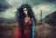 Placeholder: Conceptual surreal and otherworldly, full body portrait photograph of a traditionally dressed Romanian Gypsy Vampire Sorceress , with highly detailed hair and facial features in the photographic style of Jerry Uelsmann, sharply focused, cross processed color image using color slide film with C-41 color negative chemicals, with fine ink overlays, 8k, cinematic horror atmosphere