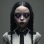 Placeholder: Celebrity Jenna ortega, wednesday addams make up, wednesday addams black dress, wednesday addams hair, hyper detail, octane render, unreal engine 5, photorealistic, 8k resulation