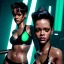 Placeholder: young rihanna, blade runner style, middle short hair, rain, fog, neon ambient, gradient color, clean skin, circuits, latex coat, cyber punk, neon, tubes, portrait, photo studio, unreal engine 5, smooth color, 16 bit, god lights, ray tracing, RTX, lumen lighting, ultra deatail, volumetric lighting, 3d, finely drawn, hd.