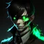 Placeholder: male, half-elf, young, noble, costume, half skull mask, pale skin color