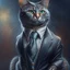 Placeholder: Illustrative sketch of a image of an humanoid cat, suit and tie, arte lineal ultra quality, 8k