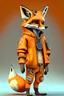 Placeholder: Fox character dressed in tech clothing in orange, in 3D realistic