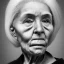 Placeholder: beautiful black and white photo portrait of an old woman white hair