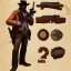 Placeholder: gun as a red dead redemption game character. style by Brian Kesinger,artgem