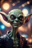 Placeholder: portrait through dirty warped lens of ultimate transcendent happy chat gremlin vampire alien frown with spotlights, in front of space portal dimensional glittering device, bokeh like f/0.8, tilt-shift lens 8k, high detail, smooth render, down-light, unreal engine, prize winning