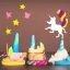 Placeholder: unicorn flying on a dog milkshake in the sky with a mouse eating cheese and a chicken dancing with a cookie