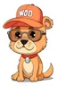 Placeholder: a cartoon DOG wearing a cap and sunglasses, HOLDING ARE WRRITTEN BELO READ