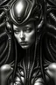 Placeholder: Alien girl, in the H. R. giger style