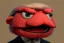 Placeholder: Angry muppet trump in suit, no tongue, looking forward, face, little, round puffball nose