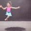 Placeholder: Girl jumping on a food planet