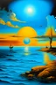 Placeholder: sun set in blue sea by Dali.