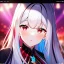 Placeholder: Clear focus, 8k, high quality, detailed, beautiful lighting, girl, vibrant colors, white long hair, vibrant red eye, two tone hair,