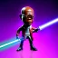 Placeholder: Bald Samuel jackson purple jedi bobblehead holding a lightsaber and boots,