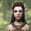 Placeholder: dungeons and dragons female elf druid, brown hair, brown eyes, pale skin, full body, realistic face