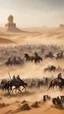 Placeholder: An Islamic war between two armies in the desert, with swords and horses