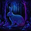 Placeholder: A black light painting of an intricate folk art rabbit in the forest. Neon glow, UV light. fantasy,By Leonardo da vinci,Michelangelo,Raffaello deep color, daytime Lighting, digital illustration, 4K, Hyperdetailed, Intricate Details, 3D shading, Art of Illusion