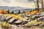 Placeholder: Sunny day, spring, rocks, mountains, epic, winslow homer watercolor paintings