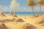 Placeholder: sunny day, sand, rocks, epic horizon, still corners videoclips influence, trascendent influence, very epic, concept art, emile claus and auguste oleffe impressionism painting