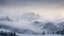 Placeholder: Far over the misty snow capped mountains cold