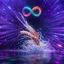 Placeholder: infinity symbol ∞ with vibrant powerful shrimp jumping out of the water, striking, neon, chiaroscuro, dramatic, captivating, powerful, fantasy, beautiful, octane render, 16k post-production, artstation: award-winning: atmospheric: commanding: fantastical: clarity: ultra quality: striking: brilliance: stunning colors: amazing depth; lens: f/11, 35mm