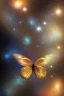 Placeholder: A luminous brown butterfly in a galaxy in space