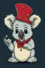 Placeholder: ren and stimpy style koala wearing a jester hat